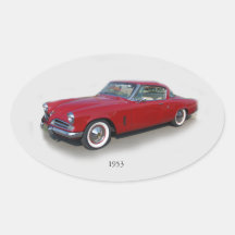 pegatina de coches rojo clásico de 1953
