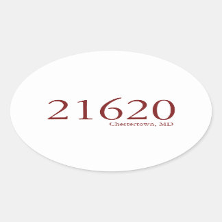 Ovalada Pegatina de código postal de Chestertown