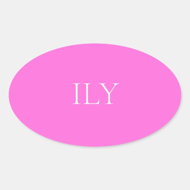 Ovalada Pegatina de color rosa elegante (Anverso)