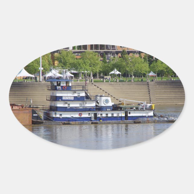 Ovalada Pegatina de Covington (Anverso)