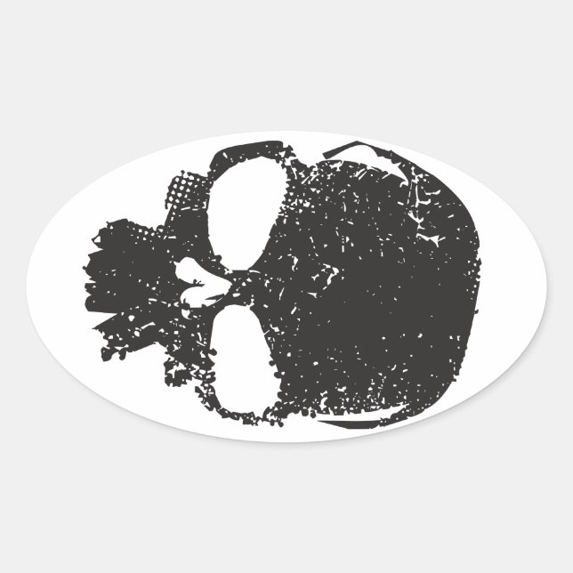 Ovalada Pegatina de cráneo delta (Anverso)