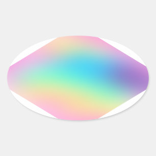 Ovalada Pegatina de degradado de gradiente de arcoiris de