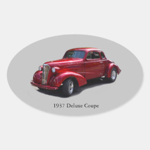 Ovalada pegatina De Deluxe Coupe De 1937