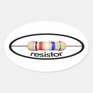 Ovalada pegatina de elipse de resistencia con texto