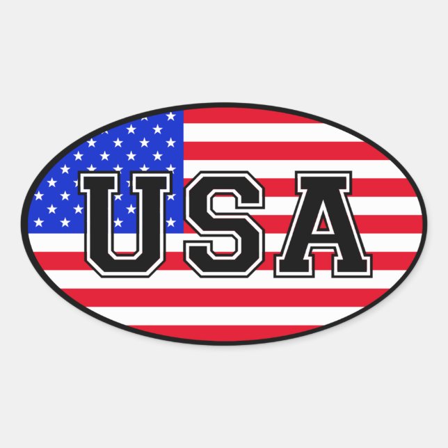 Ovalada PEGATINA de Estados Unidos (Anverso)