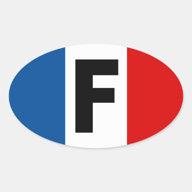 Ovalada Pegatina de Francia (Anverso)