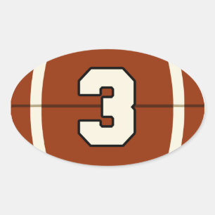Ovalada Pegatina de fútbol número 3