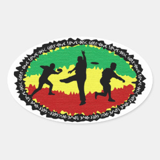 Ovalada pegatina de golf en disco