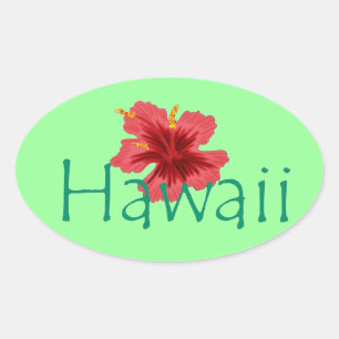 Ovalada Pegatina de Hawaii
