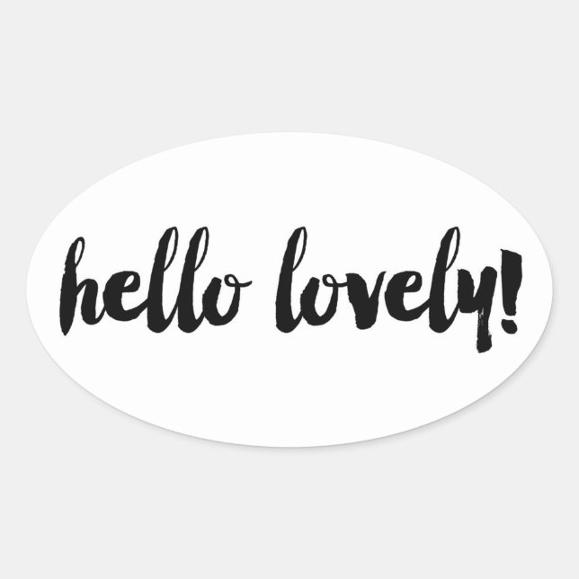 Ovalada Pegatina de Hello Lovely (Anverso)