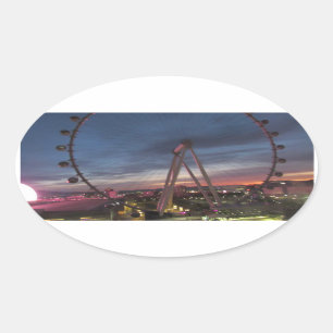 Ovalada Pegatina de High Roller Las Vegas