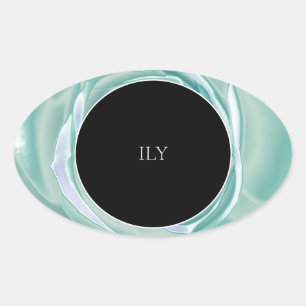 Ovalada Pegatina de impresión de rosa metálica