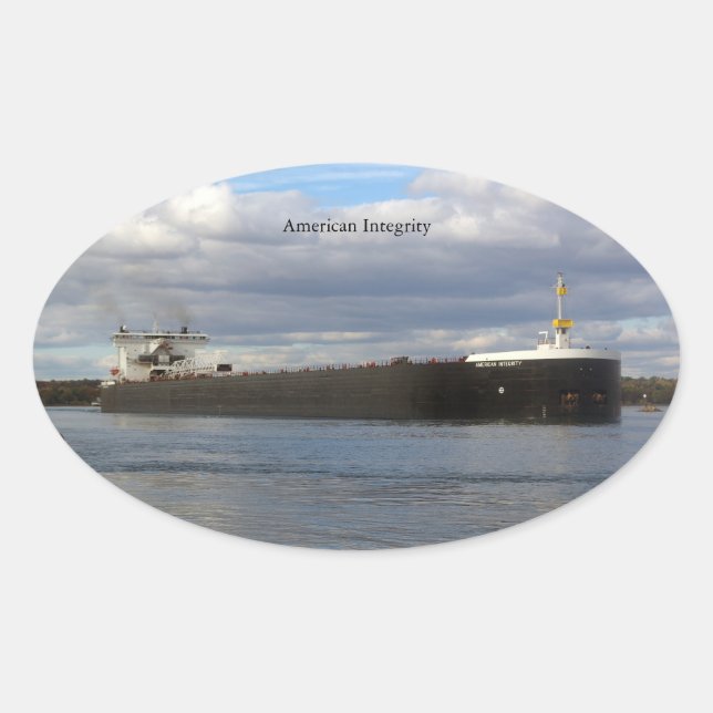 Ovalada Pegatina de integridad estadounidense (Anverso)