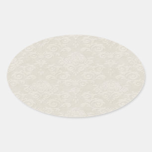 Ovalada Pegatina de Ivory Brocade