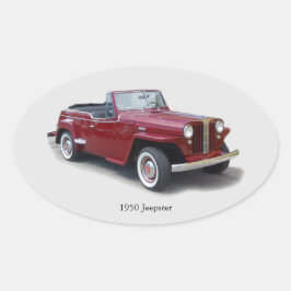 Ovalada pegatina de Jeepster de 1950