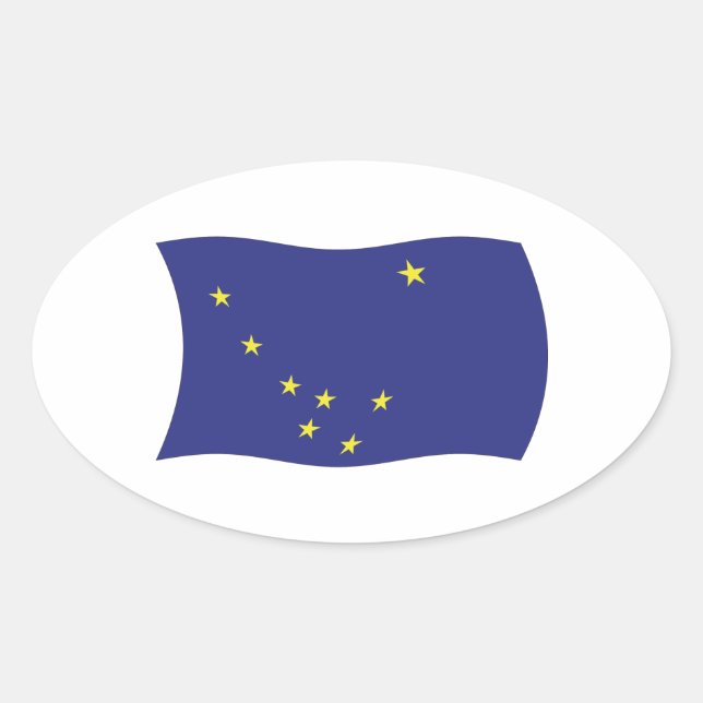 Ovalada Pegatina de la bandera de Alaska (Anverso)
