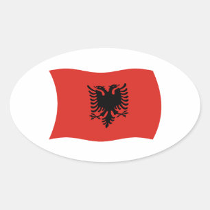 Ovalada Pegatina de la bandera de Albania