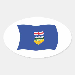 Ovalada Pegatina de la bandera de Alberta