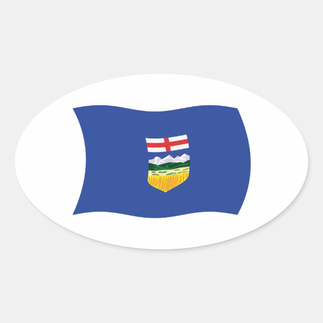 Ovalada Pegatina de la bandera de Alberta (Anverso)