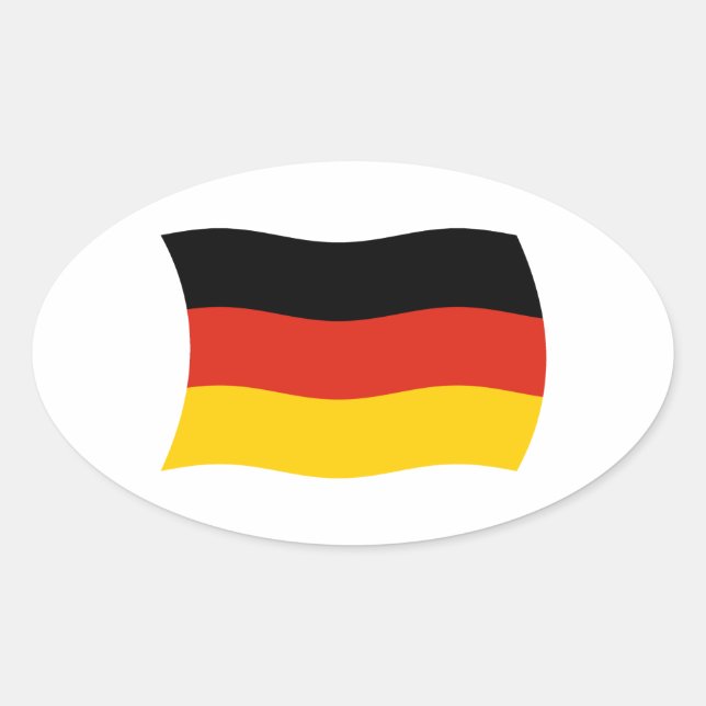 Ovalada Pegatina de la bandera de Alemania (Anverso)
