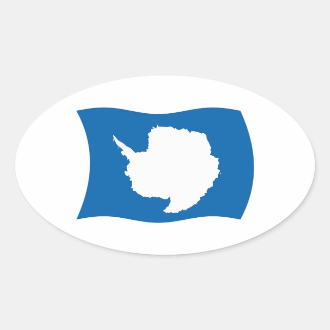 Ovalada Pegatina de la bandera de Antártida (Anverso)