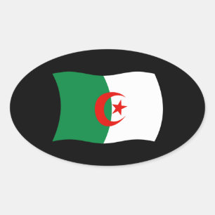 Ovalada Pegatina de la bandera de Argelia