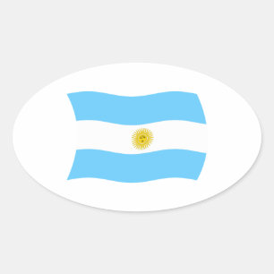 Ovalada Pegatina de la bandera de Argentina