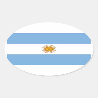Ovalada Pegatina de la bandera de Argentina (óvalo)
