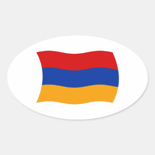 Ovalada Pegatina de la bandera de Armenia