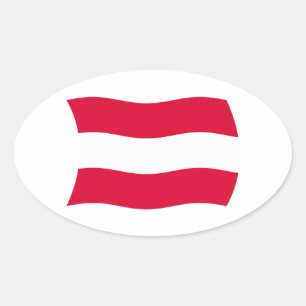 Ovalada Pegatina de la bandera de Austria