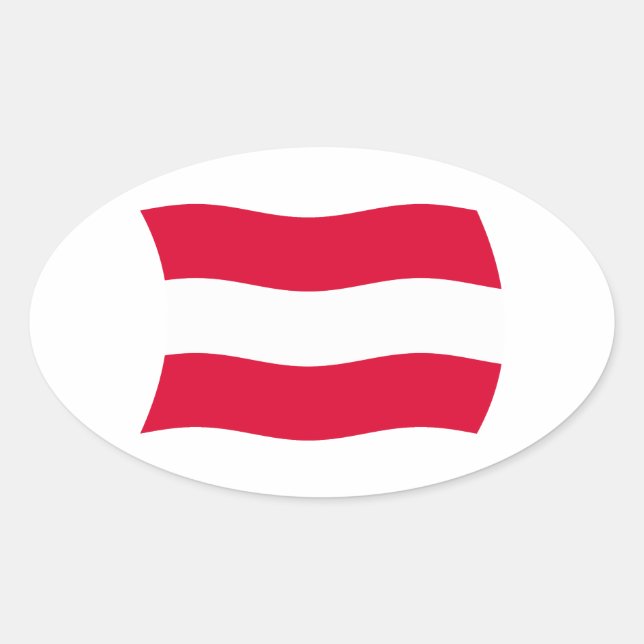 Ovalada Pegatina de la bandera de Austria (Anverso)