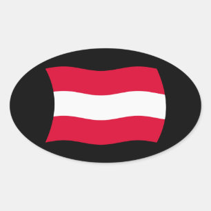 Ovalada Pegatina de la bandera de Austria