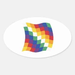 Ovalada Pegatina de la bandera de Aymara