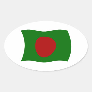 Ovalada Pegatina de la bandera de Bangladesh