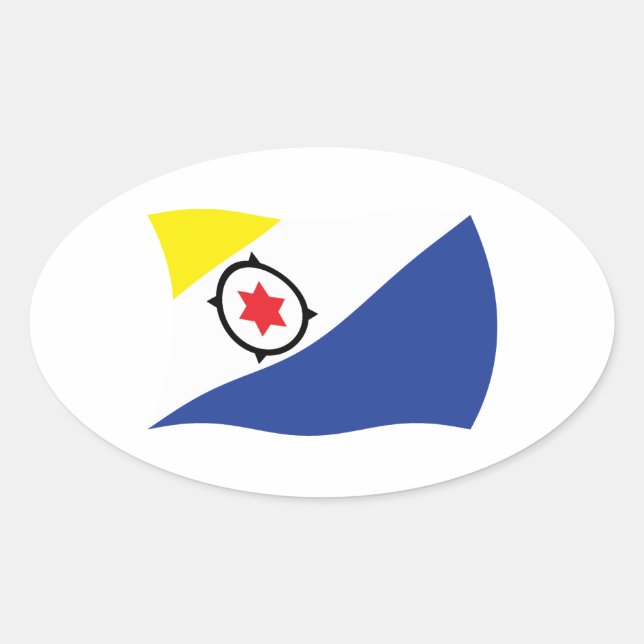 Ovalada Pegatina de la bandera de Bonaire (Anverso)