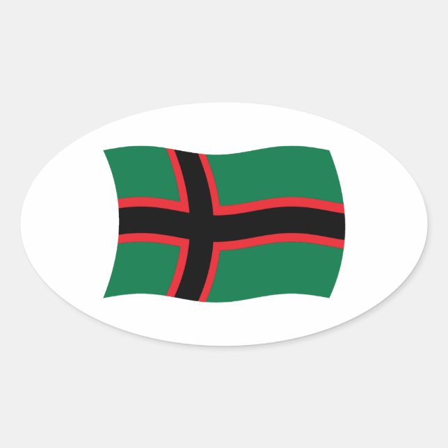 Ovalada Pegatina de la bandera de Carelia (Anverso)