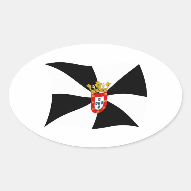 Ovalada Pegatina de la bandera de Ceuta (Anverso)