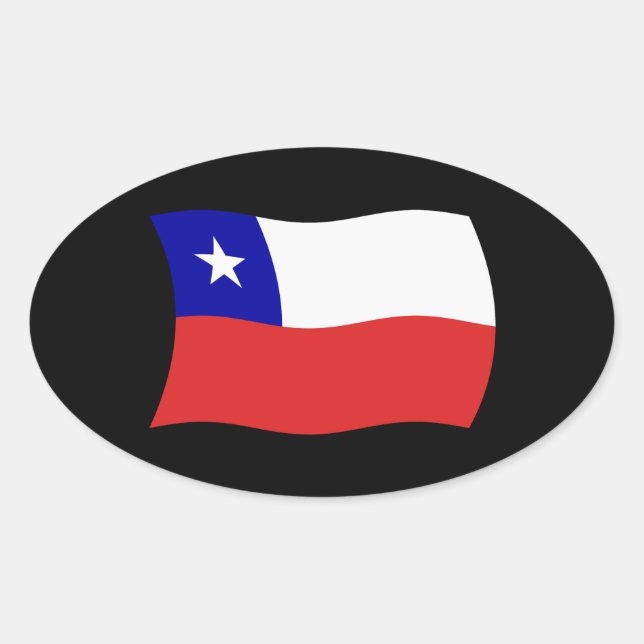 Ovalada Pegatina de la bandera de Chile (Anverso)