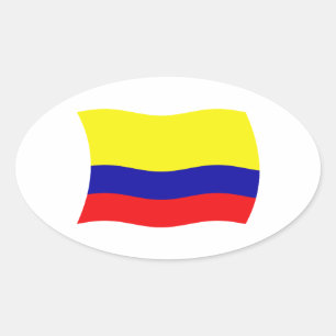 Ovalada Pegatina de la bandera de Colombia