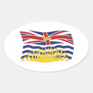 Ovalada Pegatina de la bandera de Columbia Británica