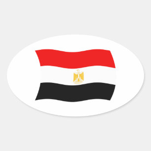 Ovalada Pegatina de la bandera de Egipto