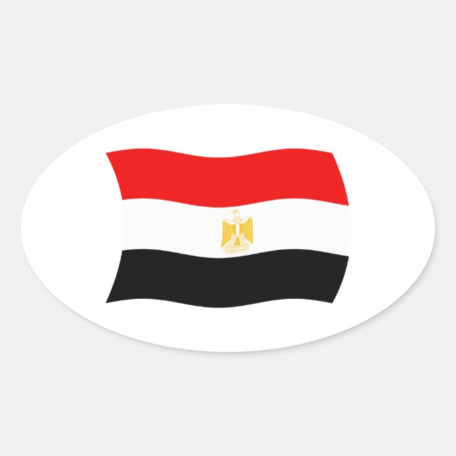 Ovalada Pegatina de la bandera de Egipto (Anverso)