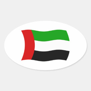 Ovalada Pegatina de la bandera de Emiratos Árabes Unidos