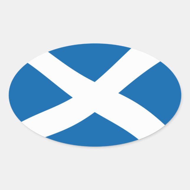 Ovalada Pegatina de la bandera de Escocia (Anverso)