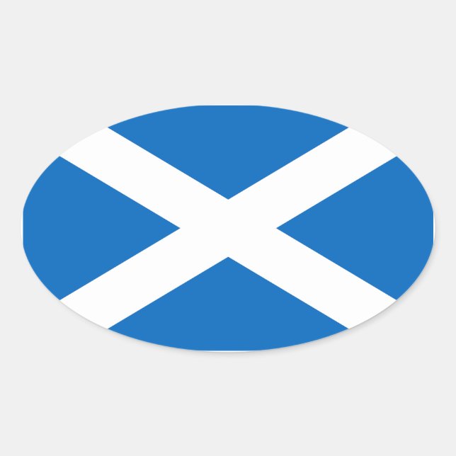 Ovalada Pegatina de la Bandera de Escocia (Anverso)