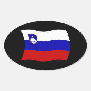 Ovalada Pegatina de la bandera de Eslovenia