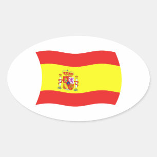 Ovalada Pegatina de la bandera de España
