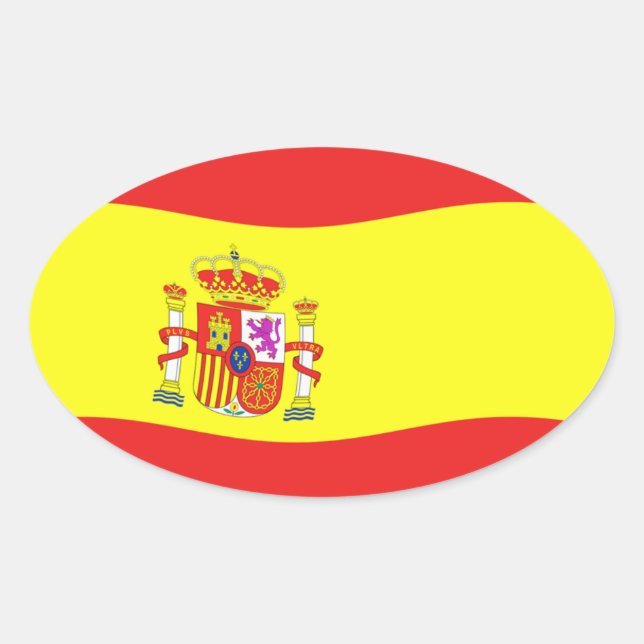 Ovalada Pegatina de la bandera de España (Anverso)