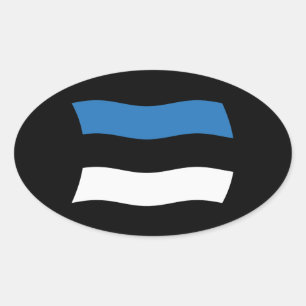 Ovalada Pegatina de la bandera de Estonia