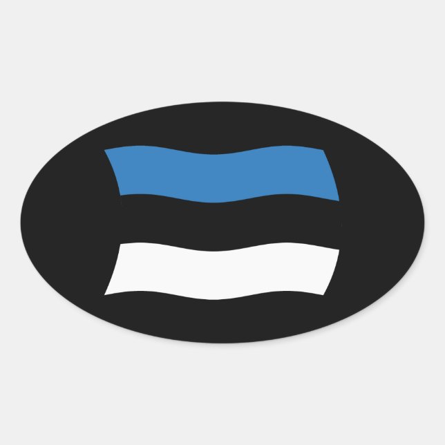 Ovalada Pegatina de la bandera de Estonia (Anverso)